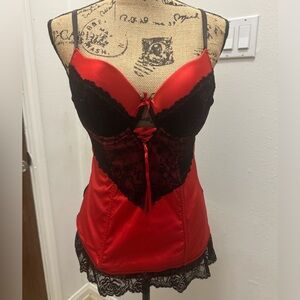 Sexy Felina Red & Black Lingerie